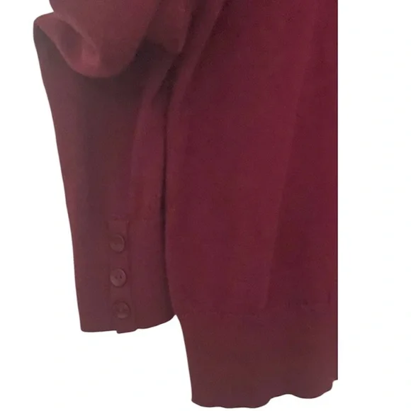 ANN TAYLOR FACTORY Burgundy Long Sleeve Sweater Sz MPetite - Picture 3 of 3